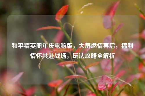 和平精英周年庆电脑版，大屏燃情再启，福利情怀共赴战场，玩法攻略全解析