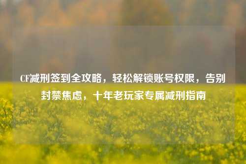 CF减刑签到全攻略，轻松解锁账号权限，告别封禁焦虑，十年老玩家专属减刑指南