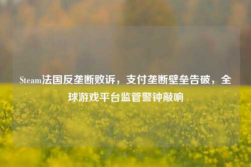 Steam法国反垄断败诉,支付垄断壁垒告破,全球游戏平台监管警钟敲响