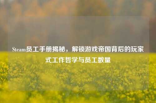 Steam员工手册揭秘,解锁游戏帝国背后的玩家式工作哲学与员工数量