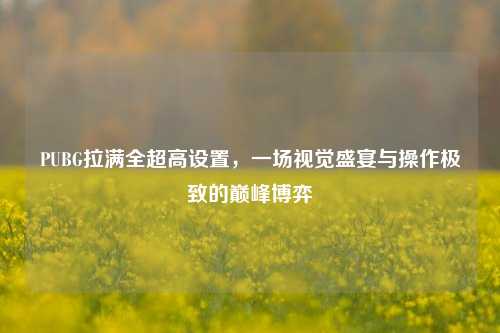 PUBG拉满全超高设置,一场视觉盛宴与操作极致的巅峰博弈