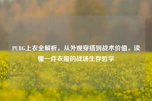 PUBG上衣全解析，从外观穿搭到战术价值，读懂一件衣服的战场生存哲学