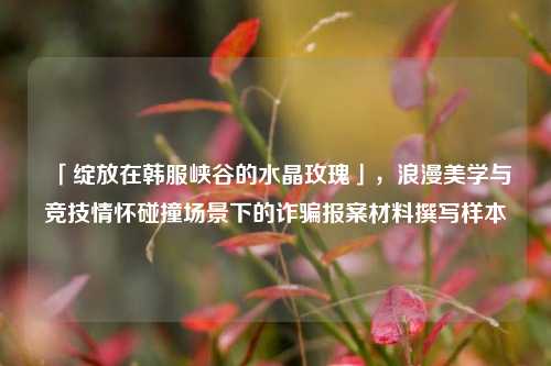 「绽放在韩服峡谷的水晶玫瑰」,浪漫美学与竞技情怀碰撞场景下的诈骗报案材料撰写样本