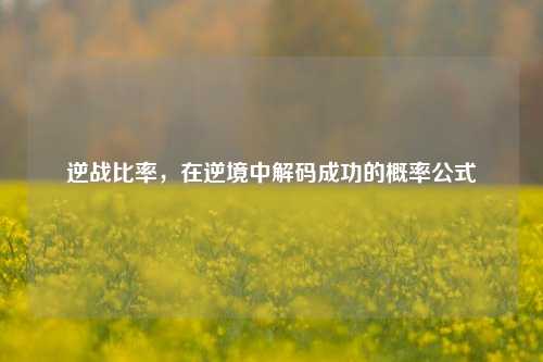 逆战比率,在逆境中解码成功的概率公式