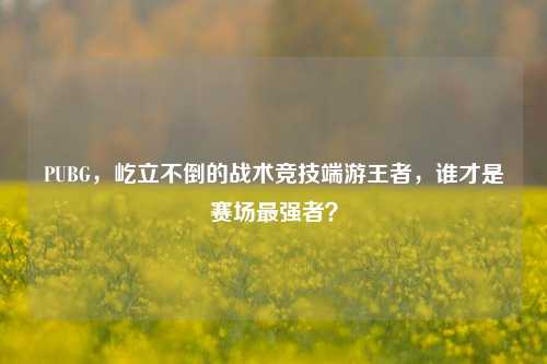 PUBG,屹立不倒的战术竞技端游王者,谁才是赛场最强者?