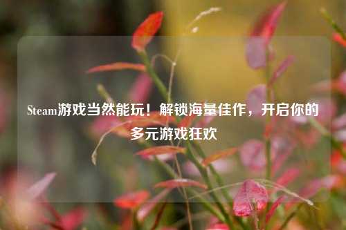 Steam游戏当然能玩！解锁海量佳作，开启你的多元游戏狂欢