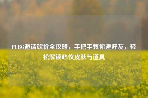 PUBG邀请砍价全攻略，手把手教你邀好友，轻松解锁心仪皮肤与道具