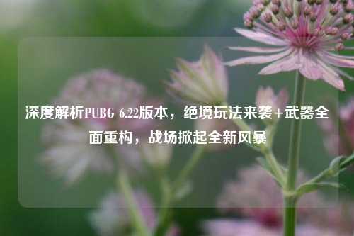 深度解析PUBG 6.22版本,绝境玩法来袭+武器全面重构,战场掀起全新风暴