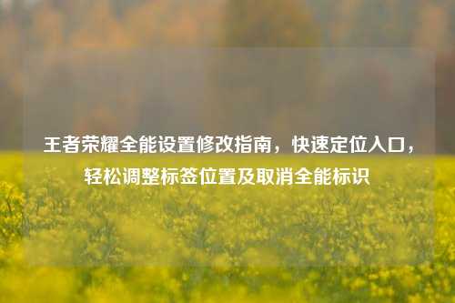 王者荣耀全能设置修改指南,快速定位入口,轻松调整标签位置及取消全能标识