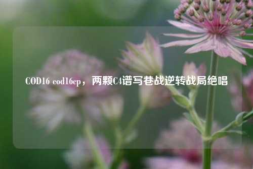COD16 cod16cp，两颗C4谱写巷战逆转战局绝唱