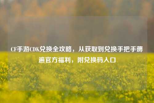CF手游CDK兑换全攻略,从获取到兑换手把手薅遍官方福利,附兑换码入口