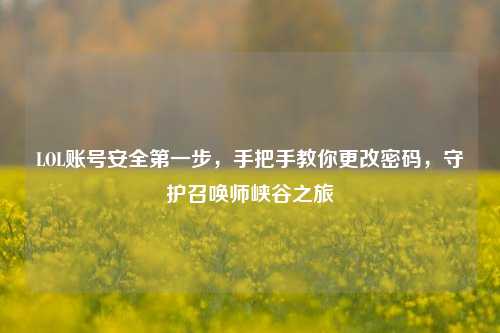LOL账号安全第一步,手把手教你更改密码,守护召唤师峡谷之旅