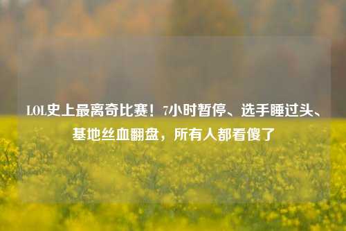 LOL史上最离奇比赛！7小时暂停、选手睡过头、基地丝血翻盘，所有人都看傻了