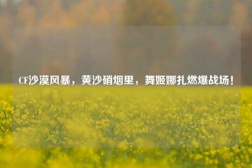 CF沙漠风暴，黄沙硝烟里，舞姬娜扎燃爆战场！