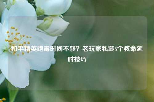 和平精英跑毒时间不够?老玩家私藏5个救命延时技巧