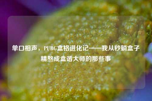 单口相声,PUBG盒格进化记——我从秒躺盒子精熬成盒谐大师的那些事