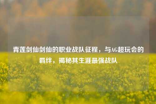 青莲剑仙剑仙的职业战队征程,与AG超玩会的羁绊,揭秘其生涯最强战队