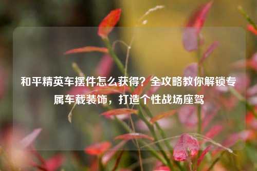 和平精英车摆件怎么获得？全攻略教你解锁专属车载装饰，打造个性战场座驾