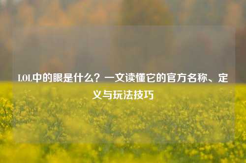LOL中的眼是什么?一文读懂它的官方名称、定义与玩法技巧