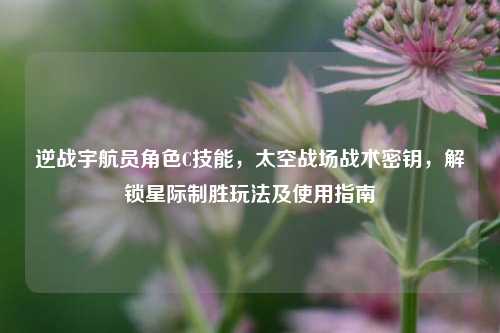 逆战宇航员角色C技能,太空战场战术密钥,解锁星际制胜玩法及使用指南