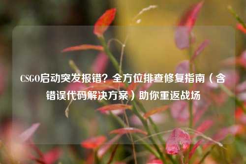 CSGO启动突发报错?全方位排查修复指南(含错误代码解决方案)助你重返战场