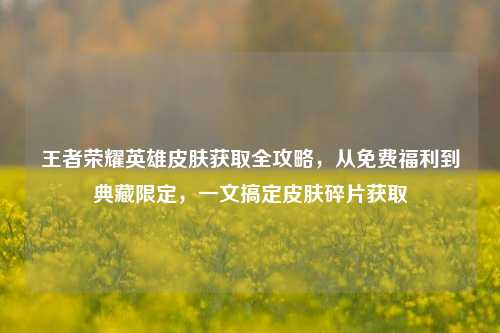王者荣耀英雄皮肤获取全攻略,从免费福利到典藏限定,一文搞定皮肤碎片获取