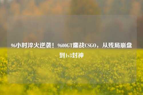 96小时淬火逆袭!9600GT鏖战CSGO,从残局崩盘到1v3封神