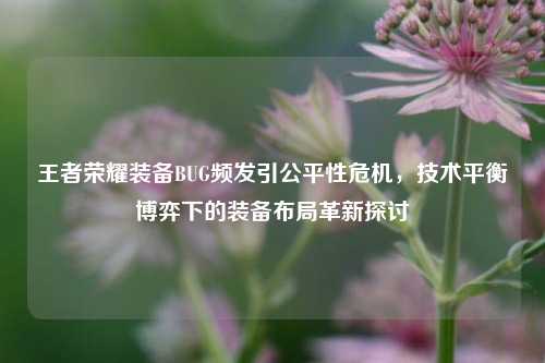 王者荣耀装备BUG频发引公平性危机,技术平衡博弈下的装备布局革新探讨