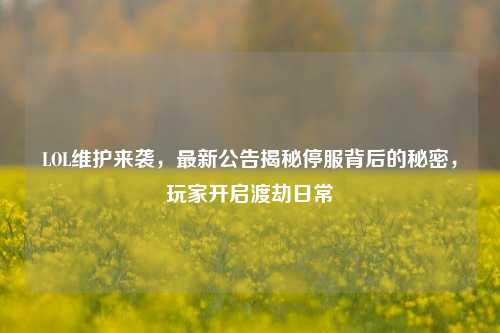 LOL维护来袭,最新公告揭秘停服背后的秘密,玩家开启渡劫日常