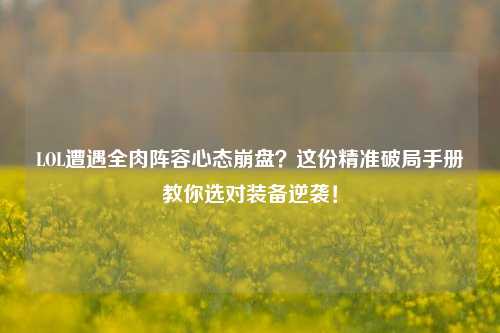 LOL遭遇全肉阵容心态崩盘？这份精准破局手册教你选对装备逆袭！