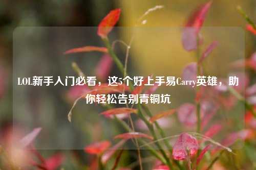 LOL新手入门必看,这5个好上手易Carry英雄,助你轻松告别青铜坑