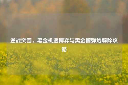 逆战突围，黑金机遇博弈与黑金榴弹炮解除攻略