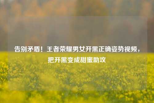 告别矛盾！王者荣耀男女开黑正确姿势视频，把开黑变成甜蜜助攻