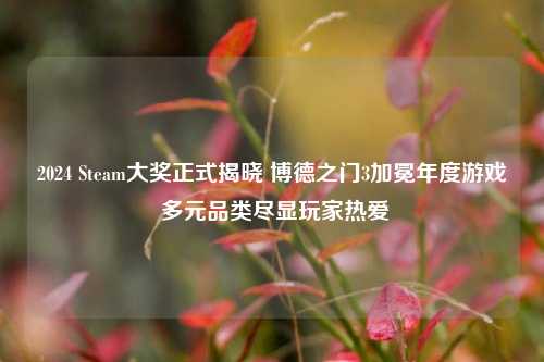2024 Steam大奖正式揭晓 博德之门3加冕年度游戏 多元品类尽显玩家热爱