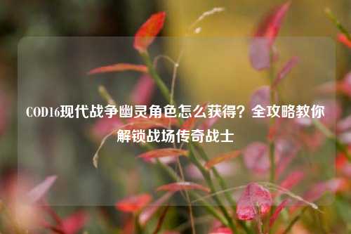 COD16现代战争幽灵角色怎么获得?全攻略教你解锁战场传奇战士