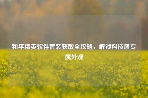 和平精英软件套装获取全攻略，解锁科技风专属外观