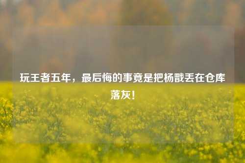 玩王者五年,最后悔的事竟是把杨戬丢在仓库落灰!