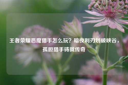 王者荣耀恶魔猎手怎么玩？暗夜利刃划破峡谷，孤胆猎手铸就传奇