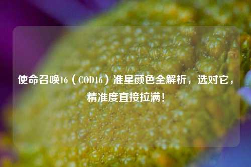 使命召唤16(COD16)准星颜色全解析,选对它,精准度直接拉满!