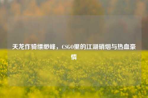 天龙作骑缥缈峰,CSGO里的江湖硝烟与热血豪情