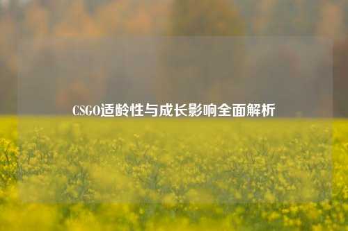 CSGO适龄性与成长影响全面解析