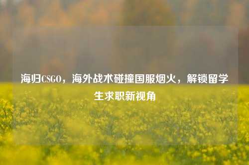 海归CSGO，海外战术碰撞国服烟火，解锁留学生求职新视角
